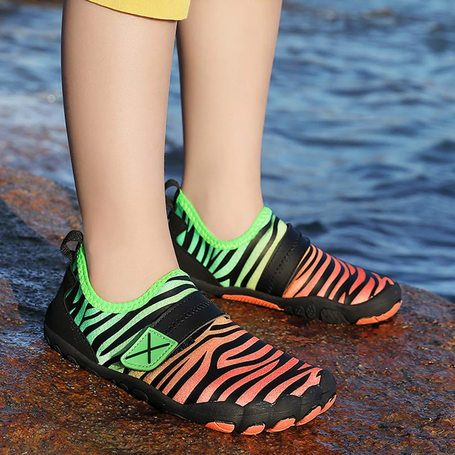 Детские кроссовки для девочек с принтом Barefoot Shoes Luadnysin, Orange — фото 3
