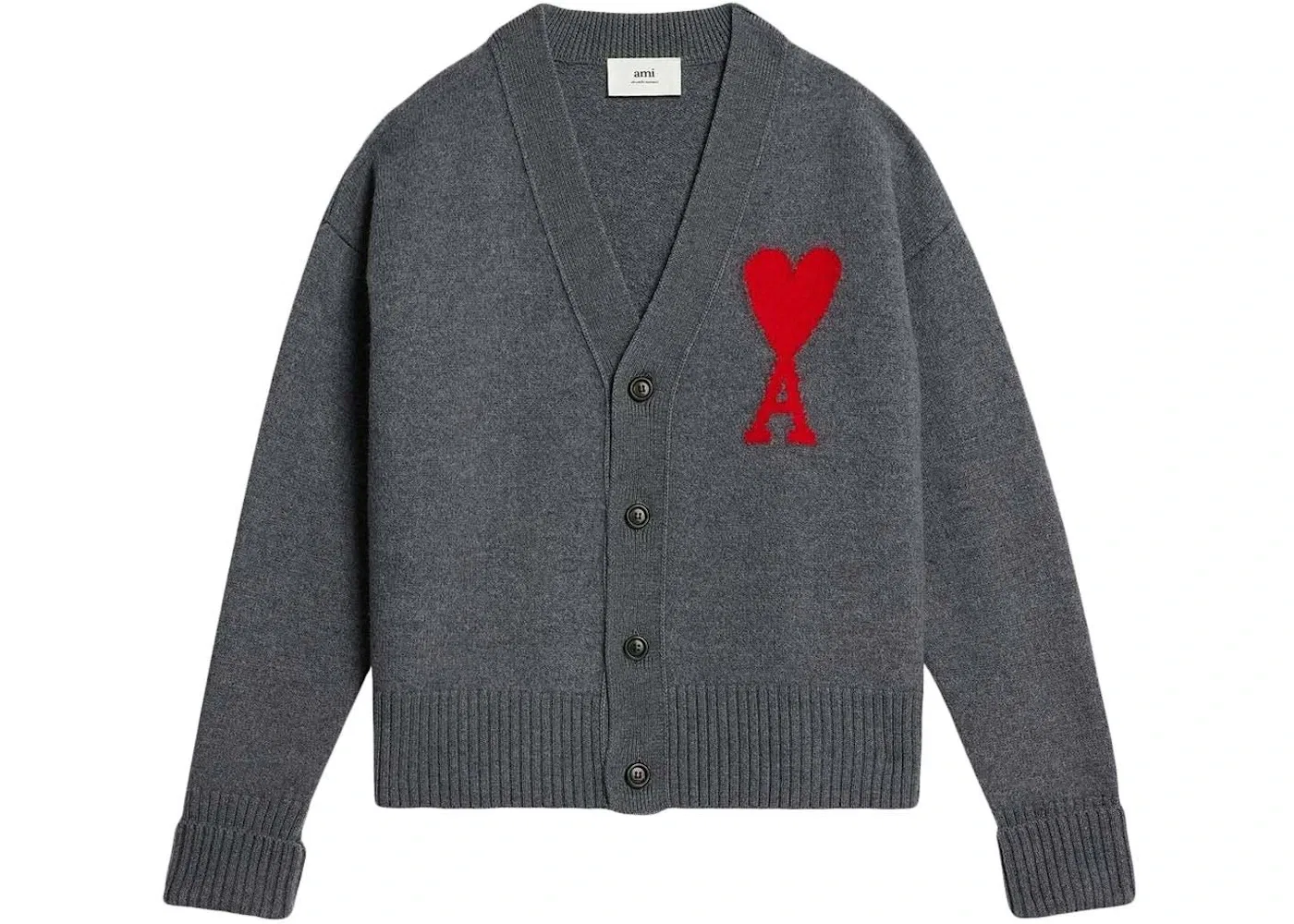 Мужской кардиган с длинным рукавом Ami De Coeur Ami Paris, Dark Grey
