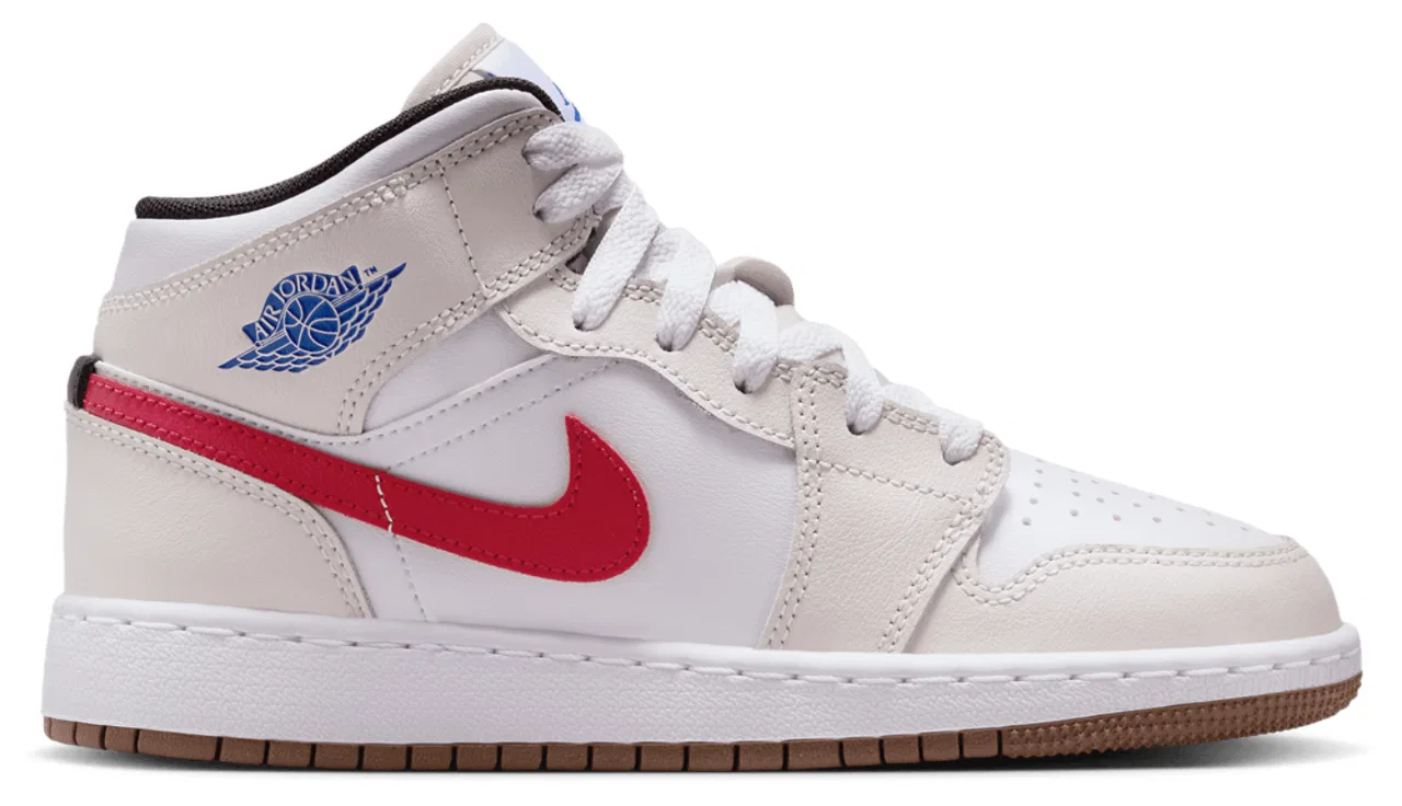 Кроссовки для мальчиков AJ 1 Mid Jordan, цвет White/Sail/Phantom