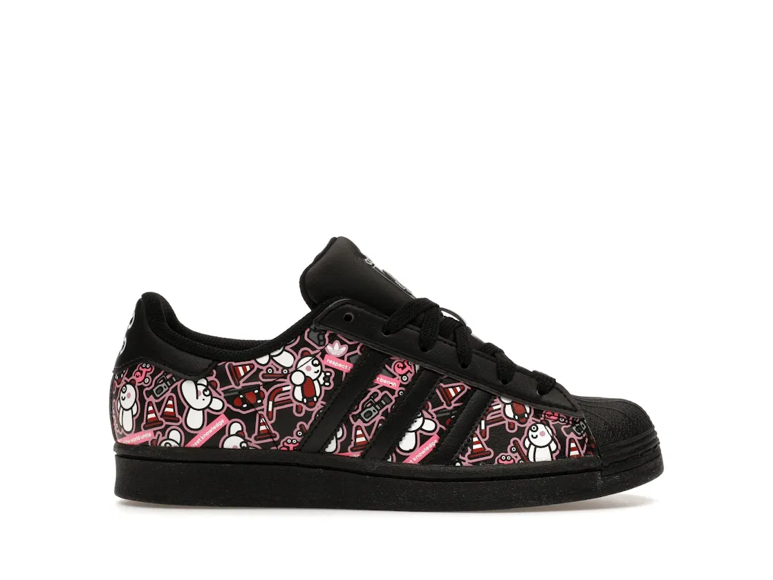 Детские кроссовки Lifestyle с принтом Adidas Superstar Adidas, Core Black/Core Black/Cloud White