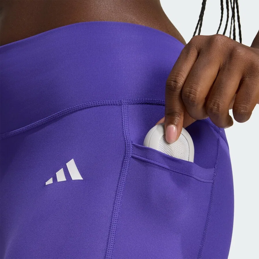 Спортивные брюки-скинни ADIDAS PERFORMANCE 'Optime Power Essentials' темно-фиолетового цвета — фото 4