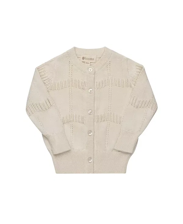 Детский кардиган с открытым узором Looms Holland Collection Wave Knit Ely'S & Co., белый