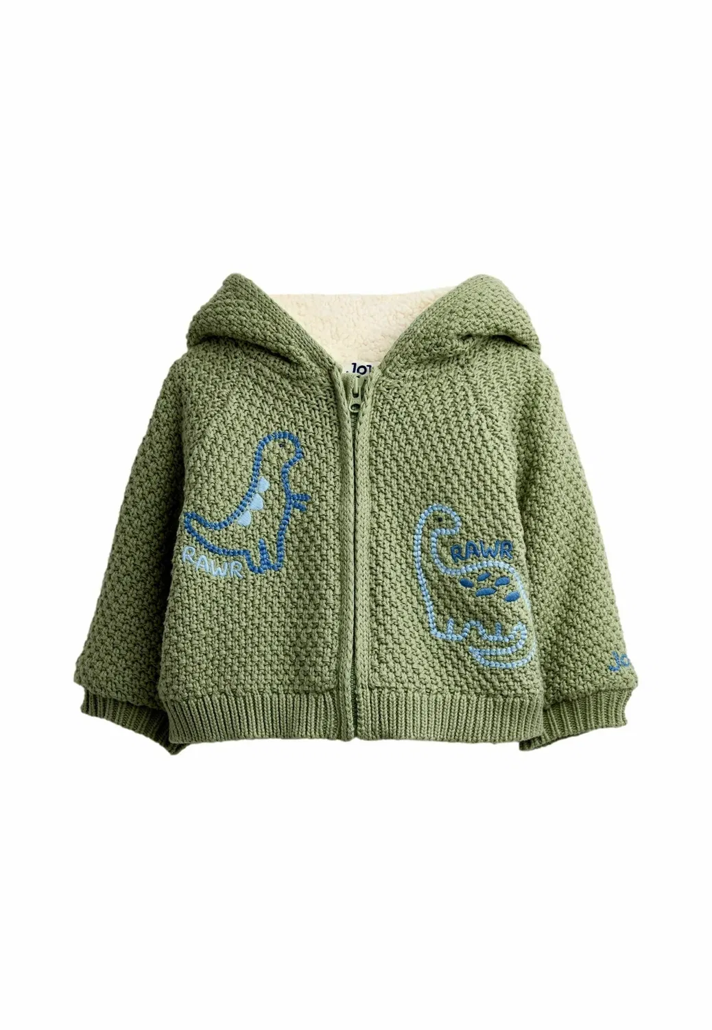 Вязаный кардиган с капюшоном - кардиган Jojo Maman Bébé, Green Dino