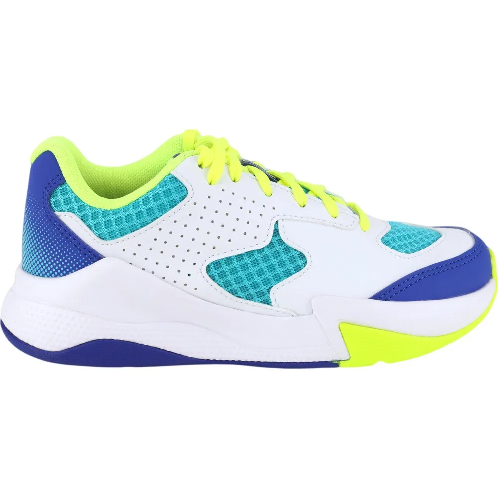 Детские кроссовки для волейбола с легкой гибкой подошвой, White Blue Green, ALLSIX Decathlon — фото 2