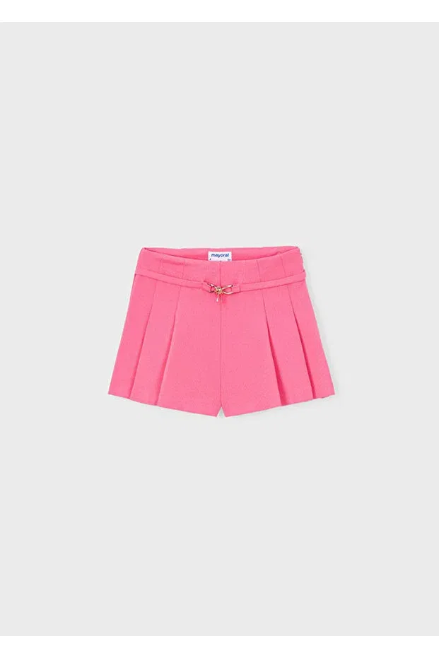 Детские шорты для девочек плиссированные с поясом Mayoral, Pink — фото 4