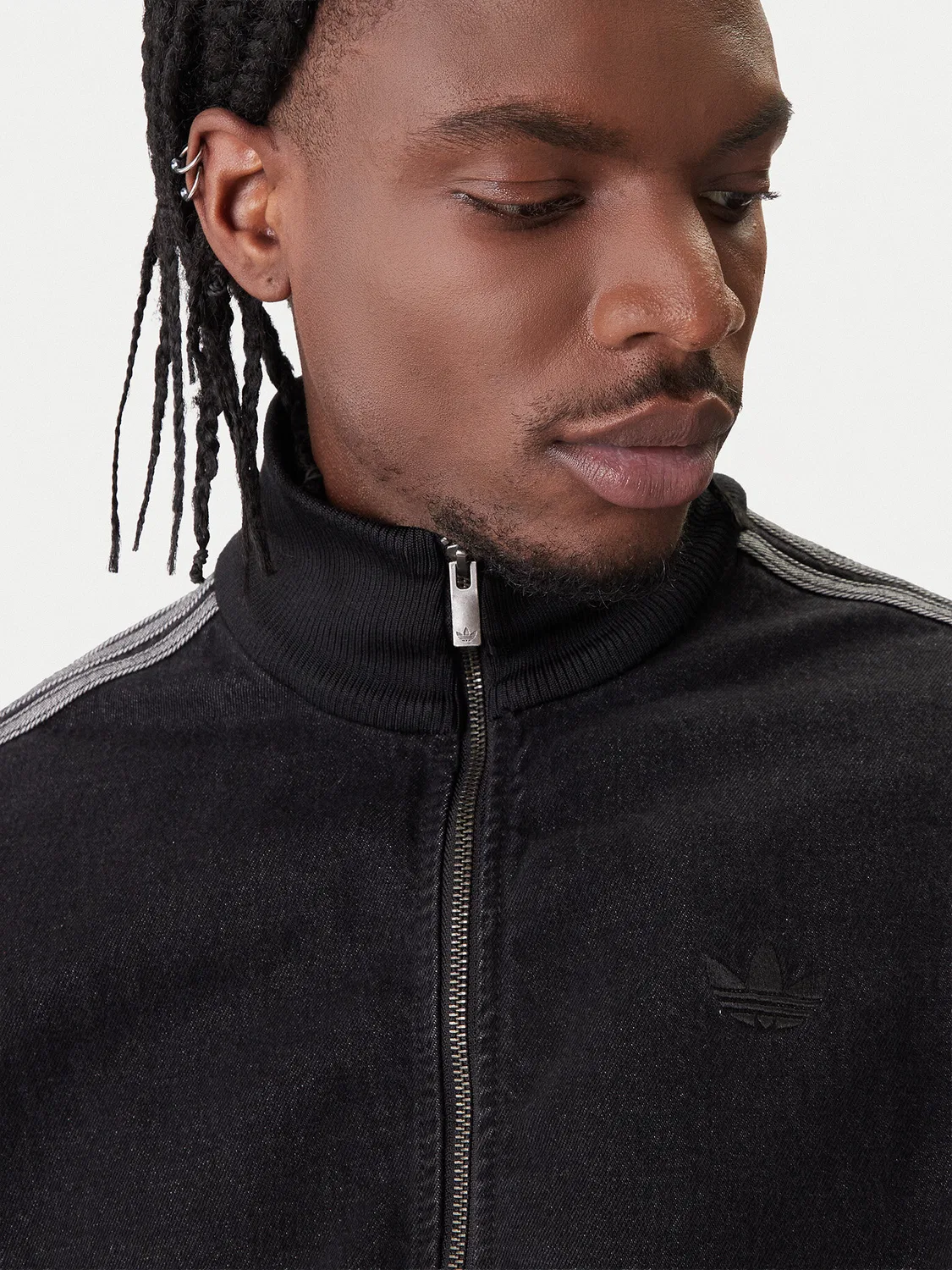 Мужской свитшот свободного кроя adicolor Denim Firebird Adidas, черный — фото 4