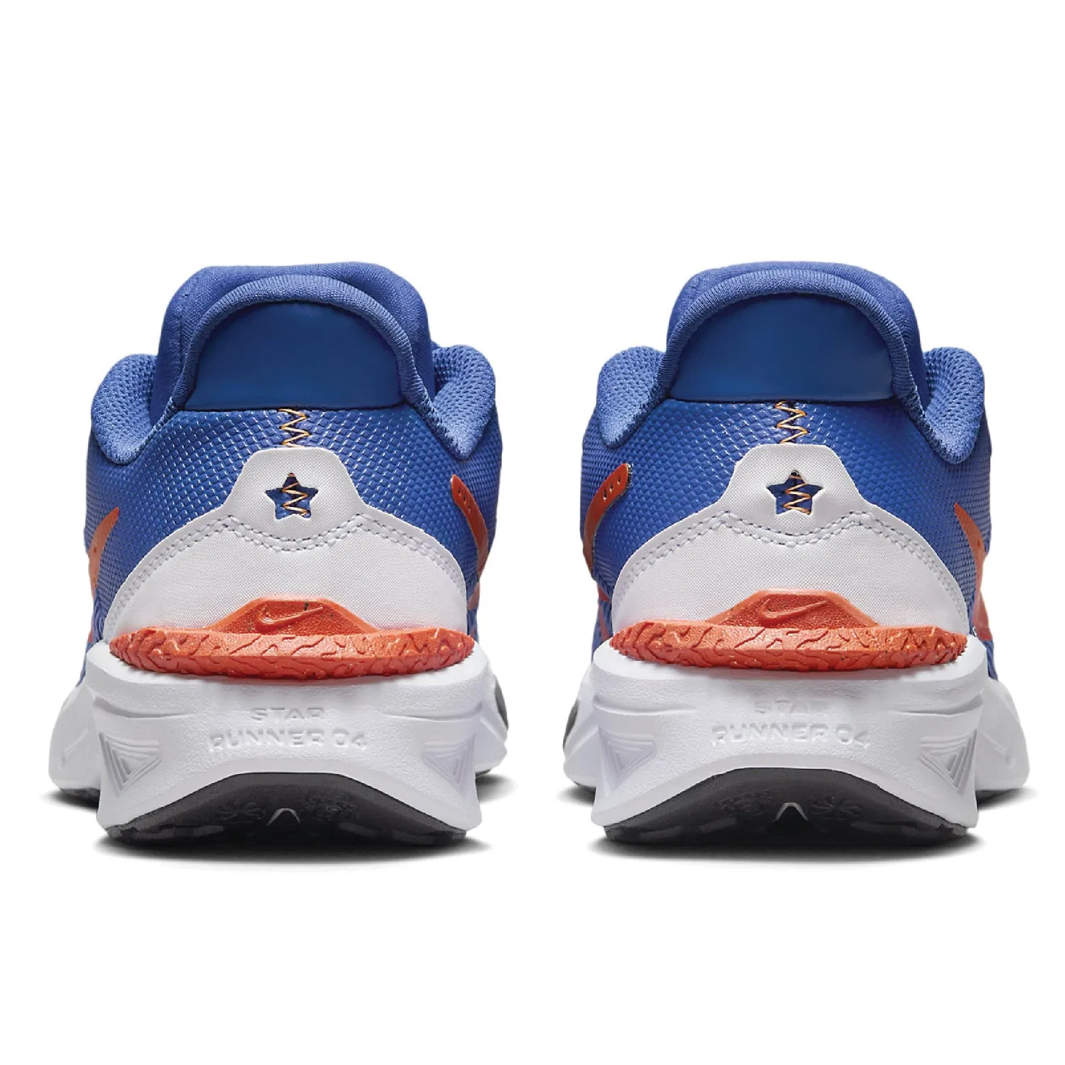 Детские кроссовки для мальчиков с длинным шнурком Star Runner 4 NIKE, Astronomy Blue Team Orange Whi — фото 4