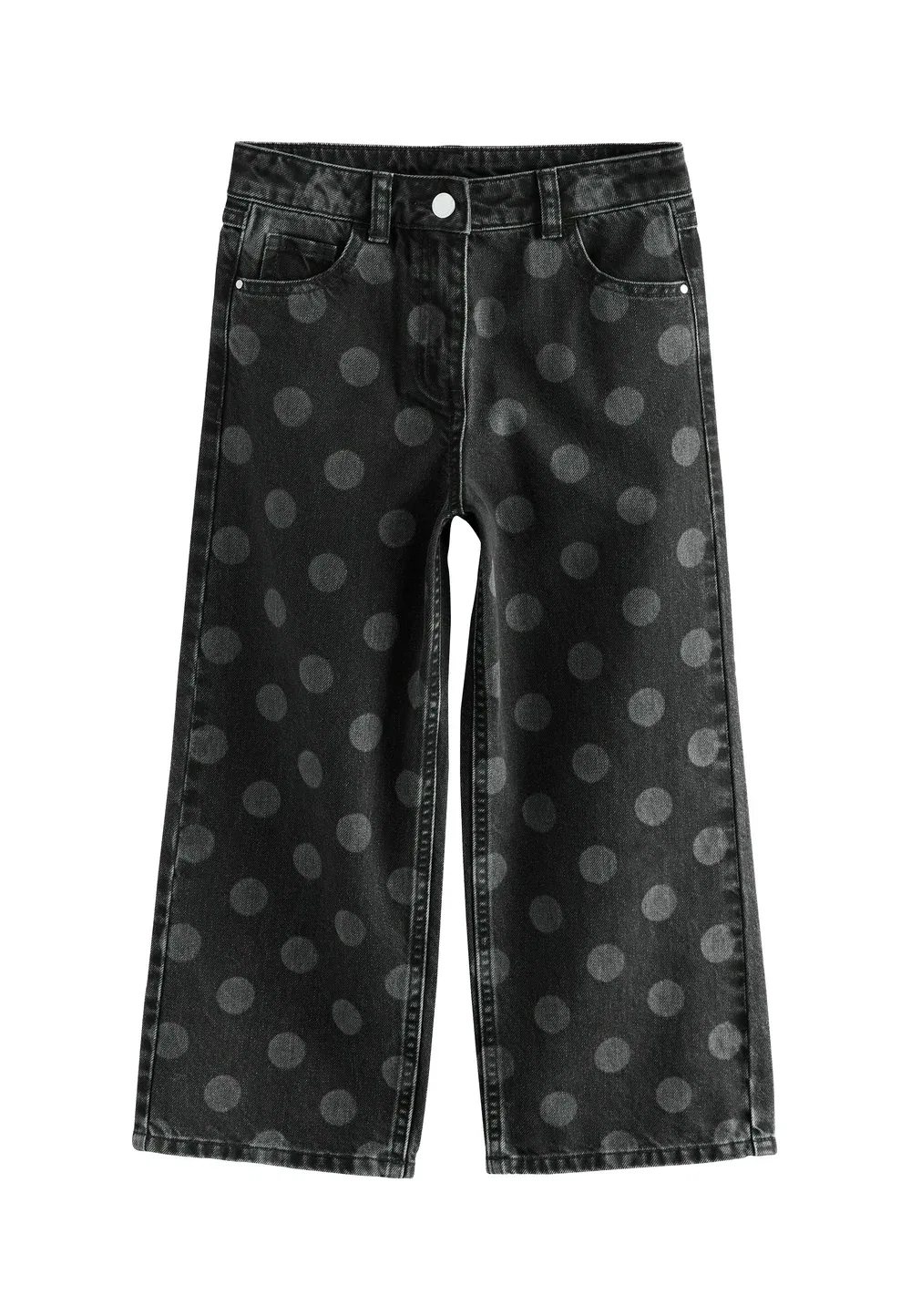 Джинсы с широкими штанинами. - стандартный крой - свободный крой Next, Charcoal Grey Polka Dot
