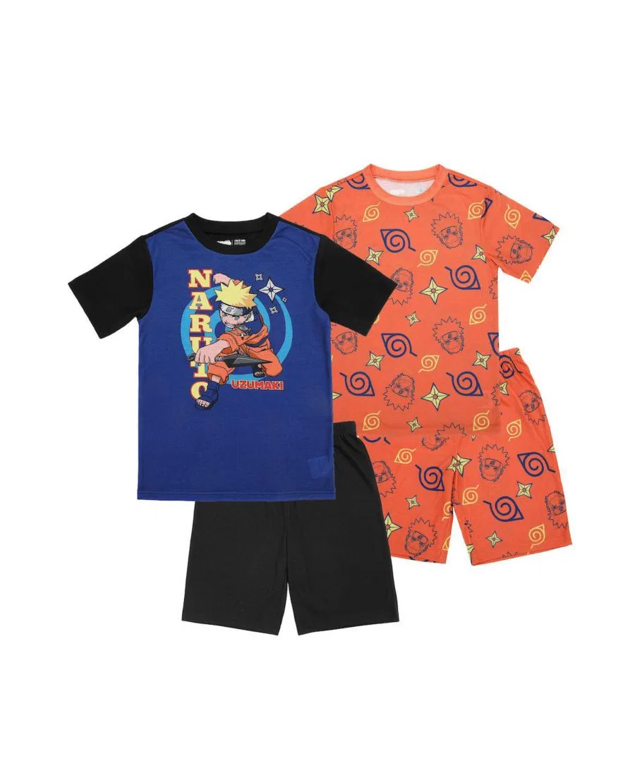 Комплект пижам Naruto Uzumaki 4-предметный, Orange Black Blue