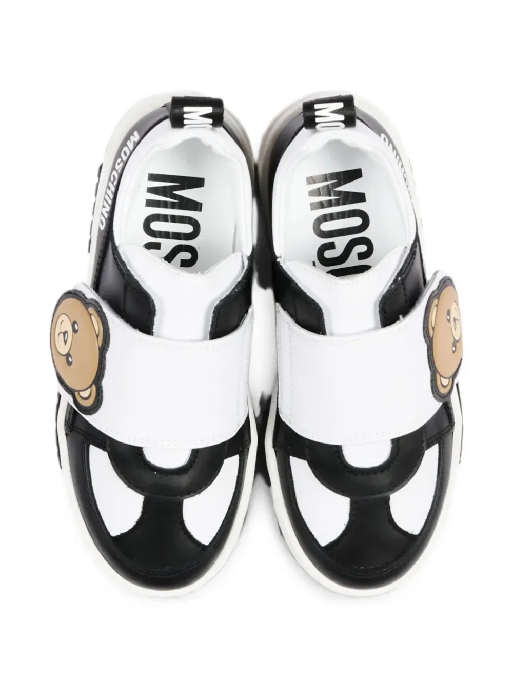 Кроссовки на липучках с мишкой Teddy Bear Moschino Kids, черный — фото 4