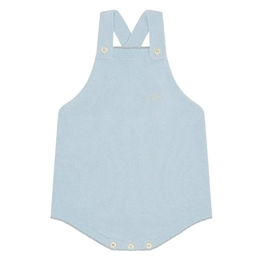 Комплект детский с эмблемой MC из кашемира Infant MC Embroidered Cashmere Sparkle Romper Marie Chantal, Pale Blue