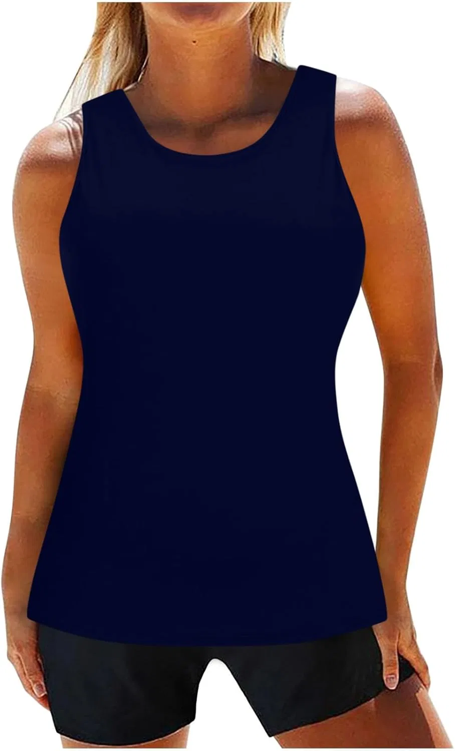 Женский танкини топ Athletic Solid, Navy — фото 4