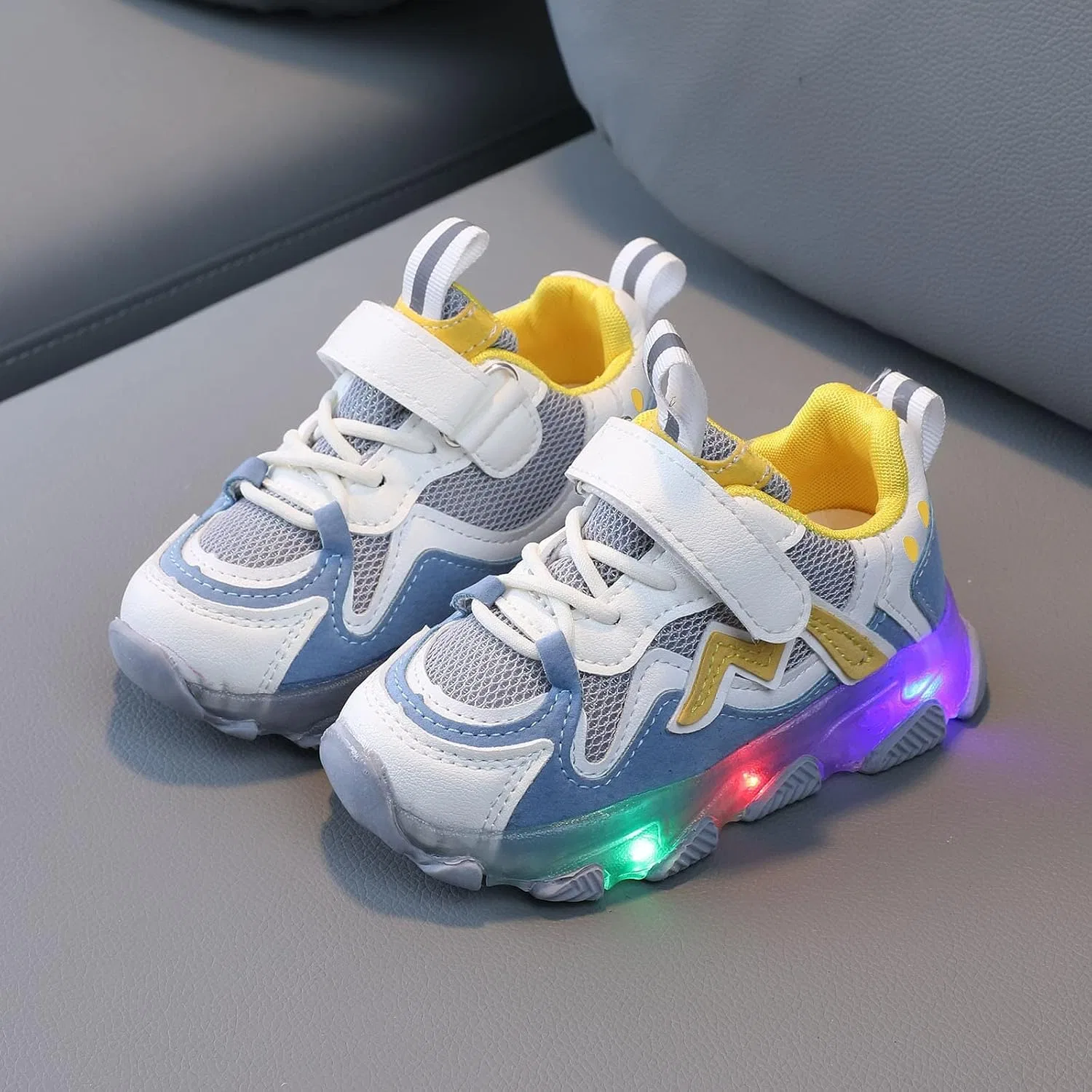 Детские кроссовки для мальчиков с LED-подсветкой, Grey — фото 4