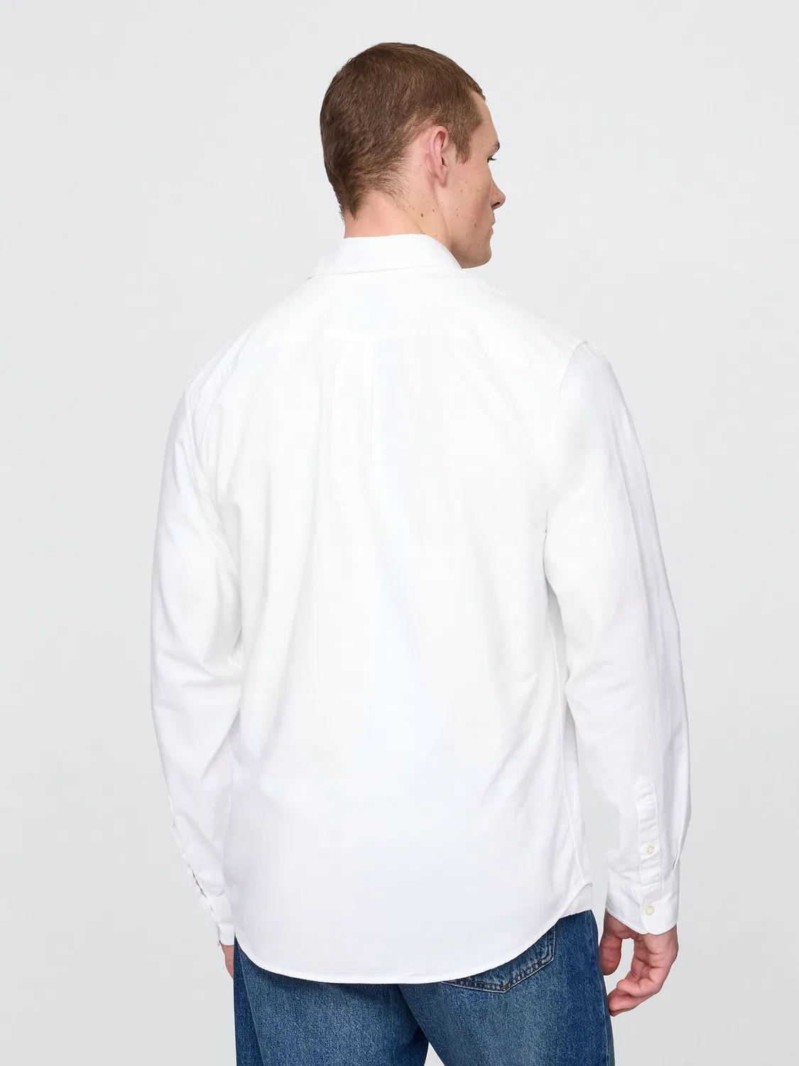 Рубашка оксфордская Gap White Oxford Shirt, белый — фото 2