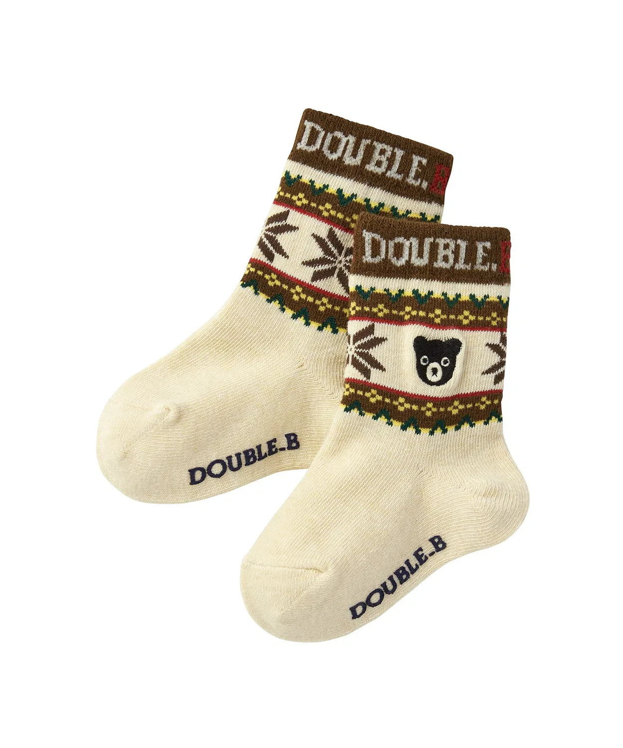 DOUBLE_B Детские носки с принтом DOUBLE B, Айвори