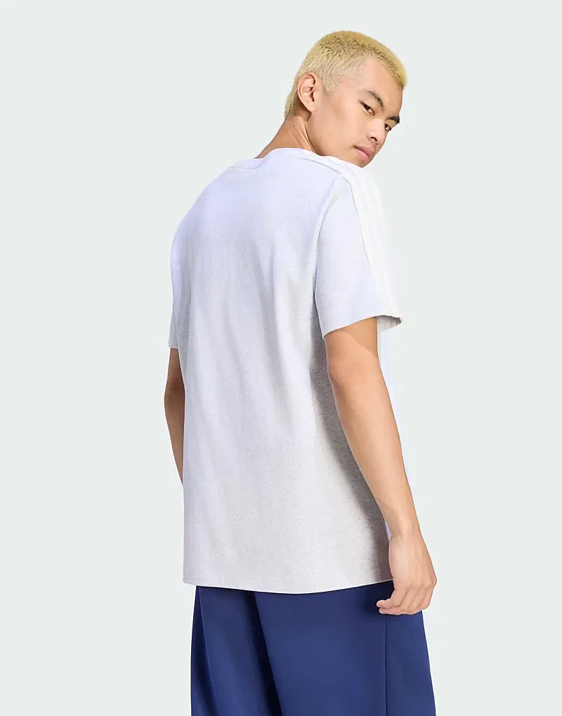 Футболка Kit 3-Stripes Regular Adidas Performance, Light Grey Heather Off White — фото 2