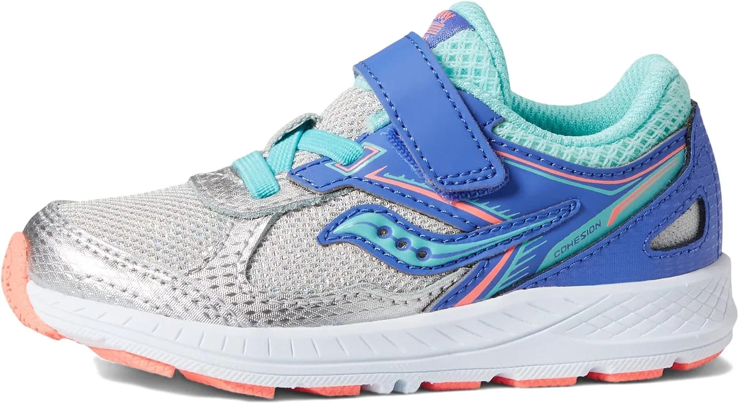 Детские кроссовки для бега Saucony, Silver/Periwinkle/Turquoise — фото 4