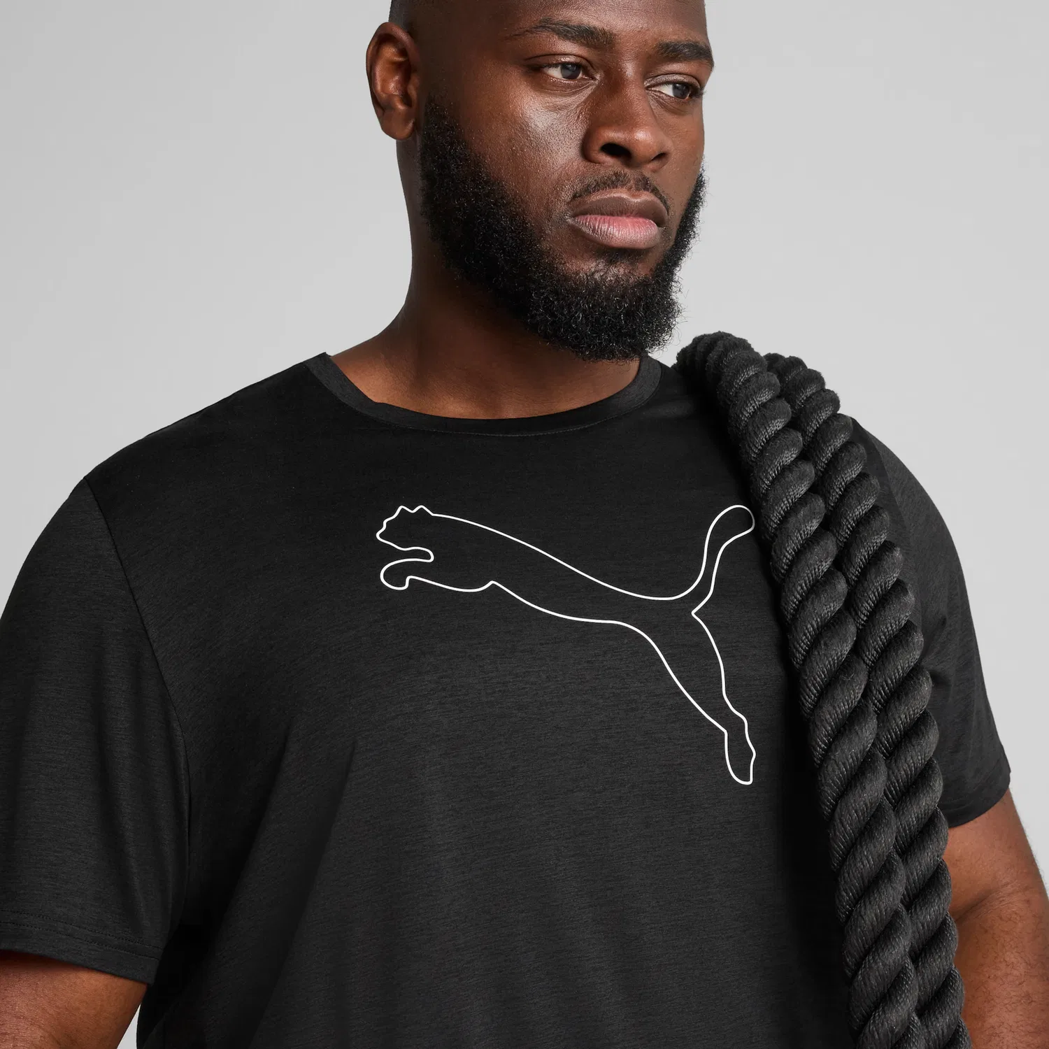 Детская тренировочная футболка с технологией dryCELL PUMA, Black Heather — фото 4