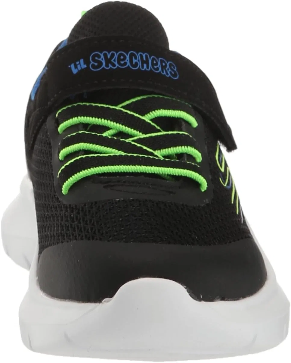 Детские кроссовки для мальчиков Skech Fast Brisk Buddies Skechers, Black/Blue/Lime — фото 2