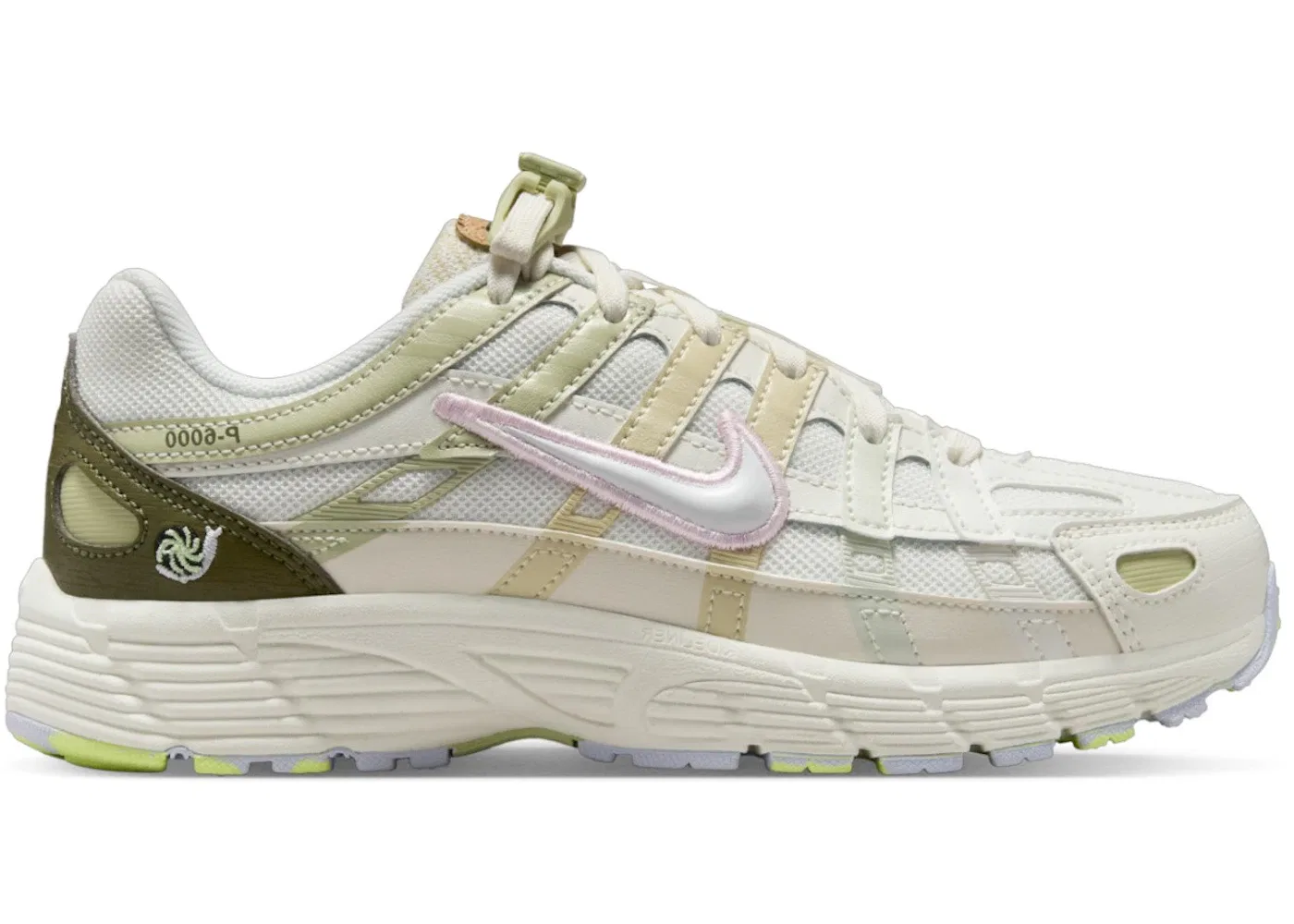 Детские кроссовки Lifestyle Nike P-6000, White/Sail/Pale Ivory/Light Ivory/Medium Olive/Foam Pink