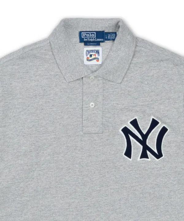 Пике/поло Polo Ralph Lauren Yankees, серый — фото 3