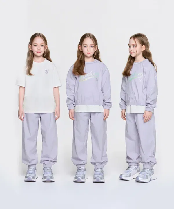 Спортивный костюм 3 предмета из ткани с начесом, SPORTIVE ATHLEISURE, Mlb Kids, лавандовый