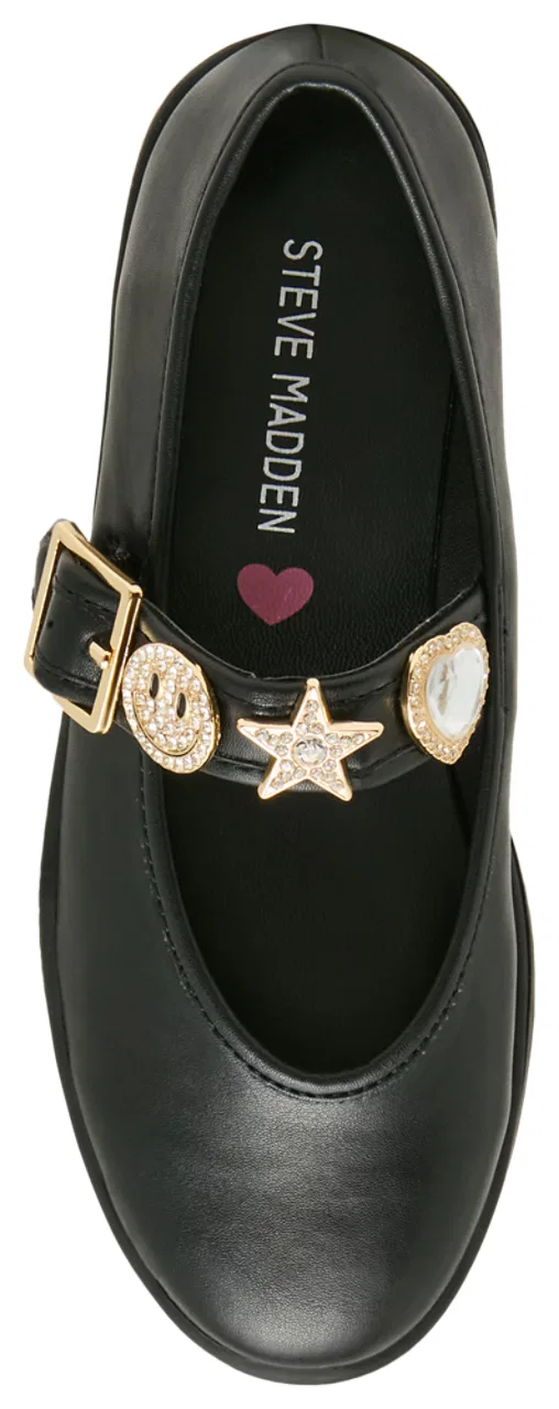Детские туфли Мэри Джейн с металлическими украшениями JEDNA Steve Madden, Black — фото 4