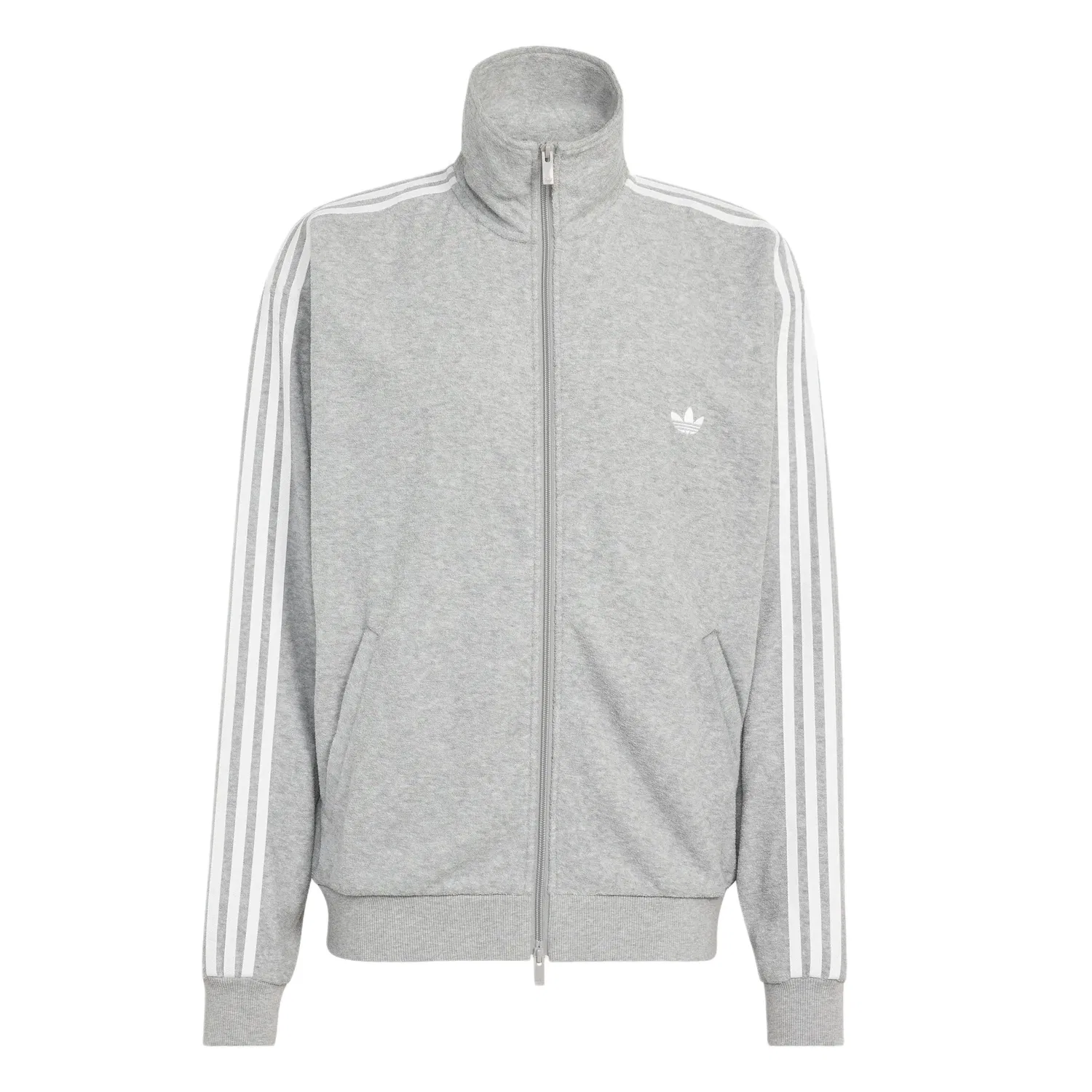 Женская куртка из букле с воротником-стойкой Adidas Originals, Medium Heather Gray