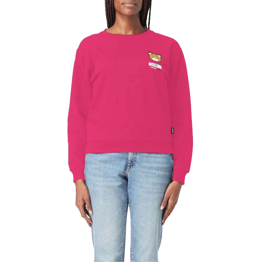 

Хлопковый свитер цвета фуксии Moschino