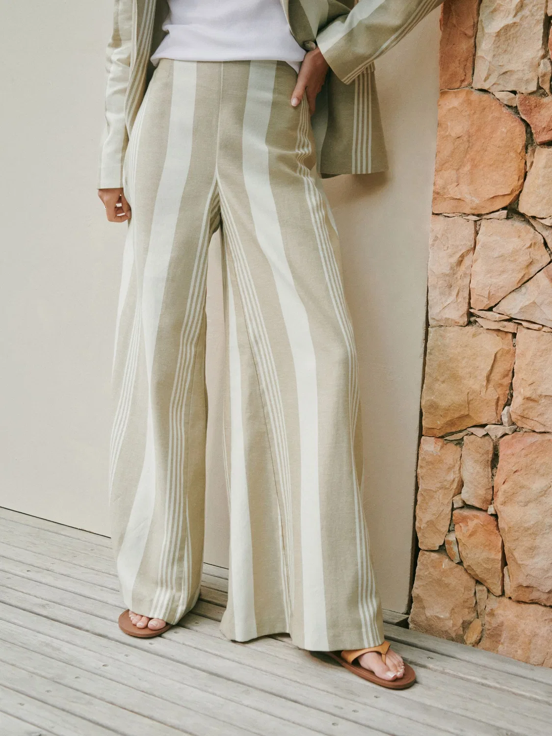 Брюки широкие Premium Wide Leg Next, натуральный/экрю — фото 4