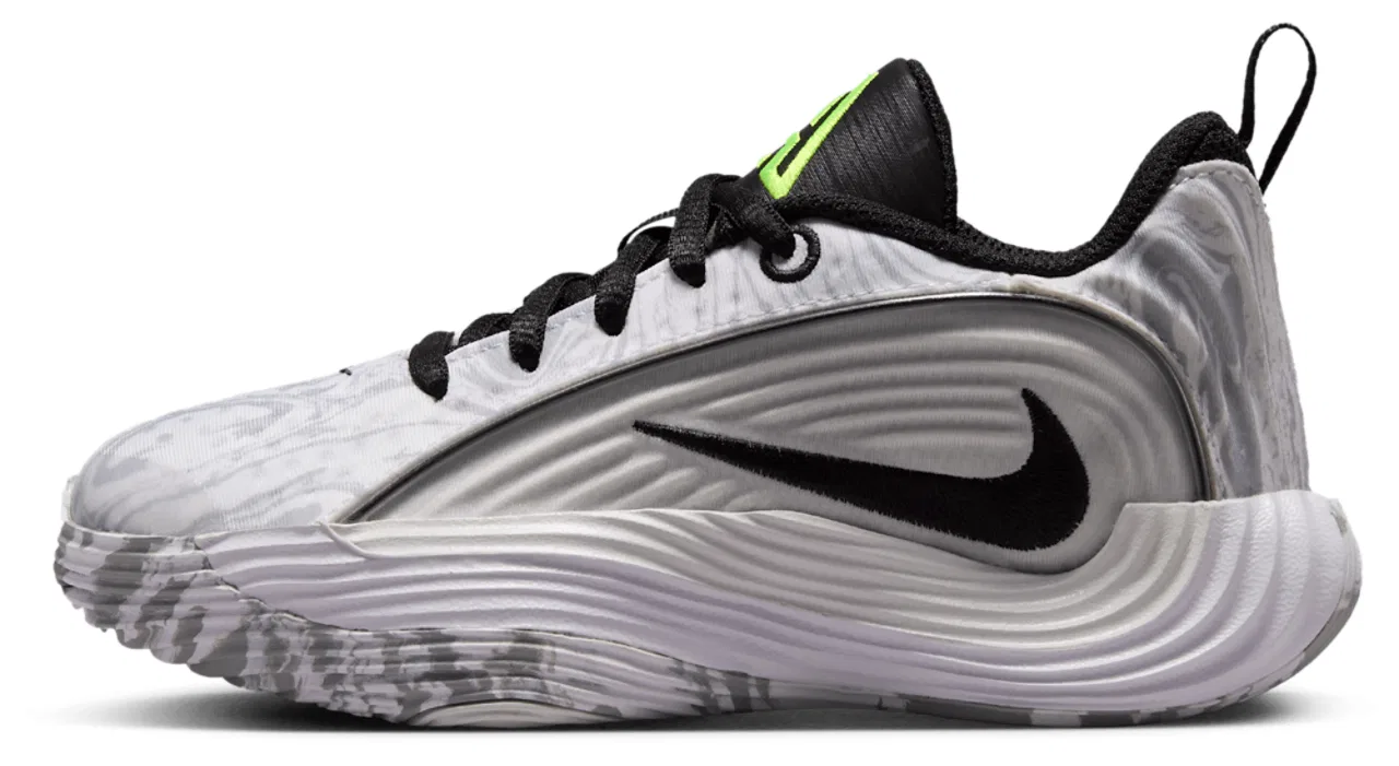 Детские кроссовки для мальчиков с высокой посадкой Giannis Immortality 5 Nike, White/Metallic Silver/Off White — фото 2