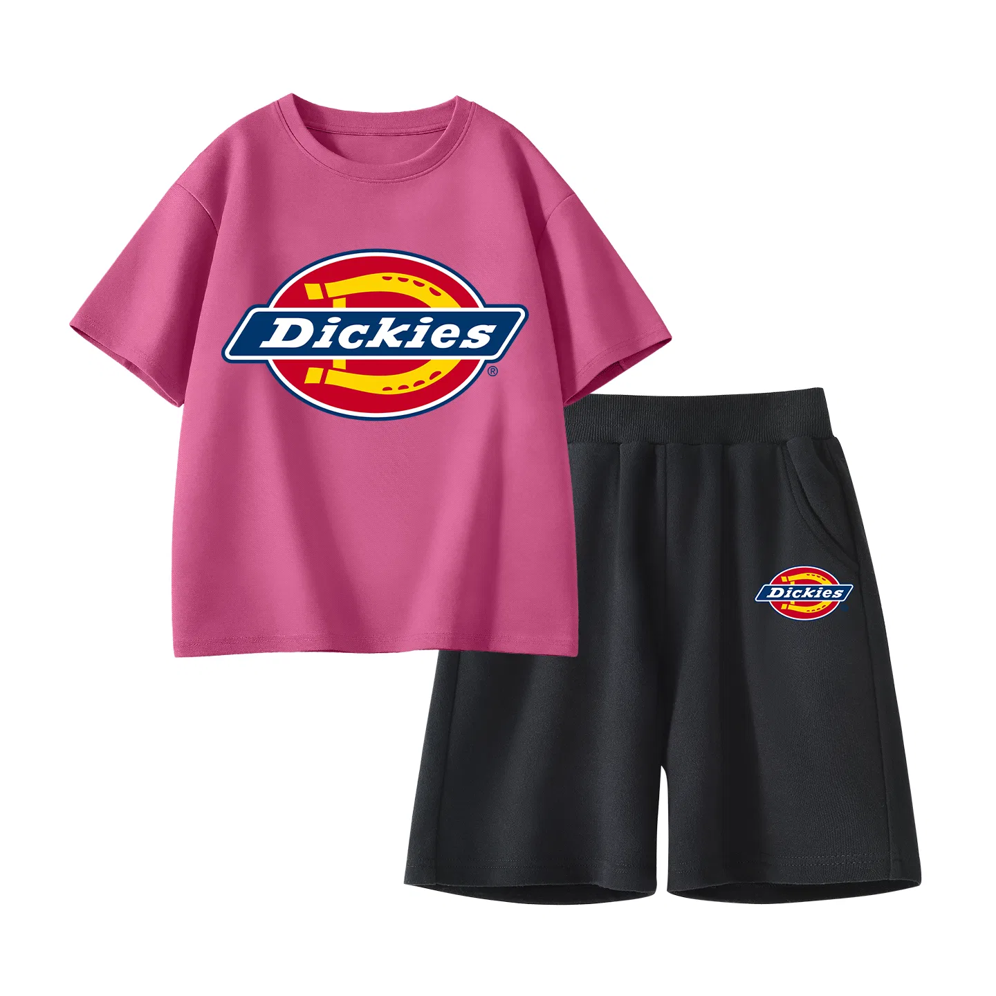 Детский спортивный комплект с круглым вырезом Dickies, Standard Berry Red/Standard K Black