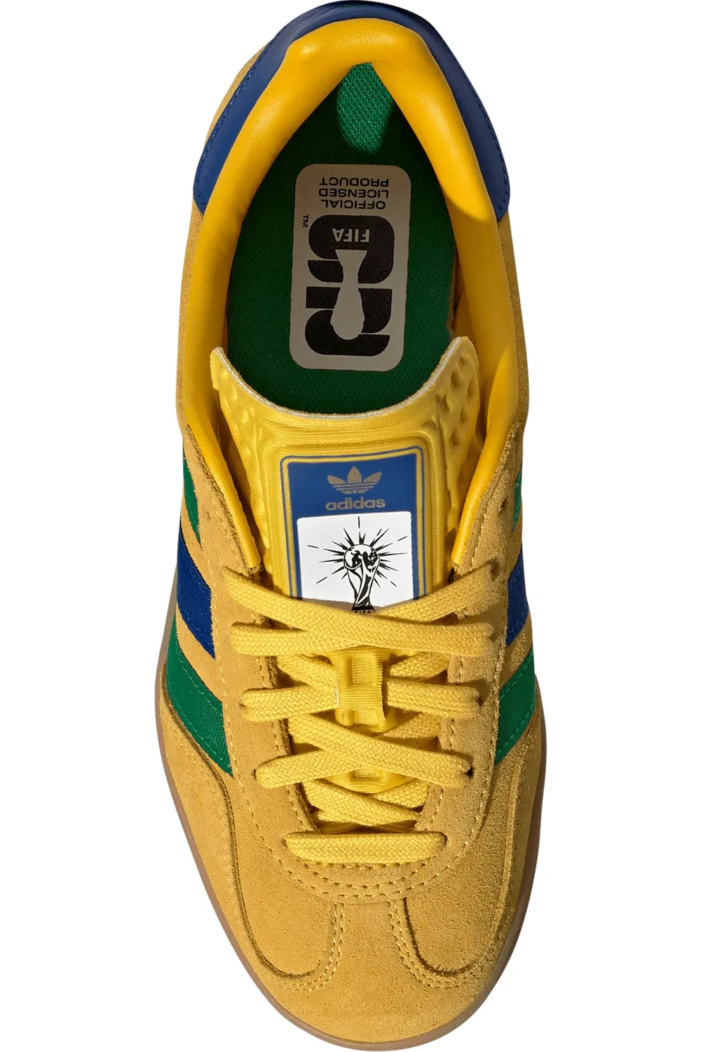 Кроссовки детские футбольные Gazelle Indoor adidas, Yellow/Royal/Green — фото 4