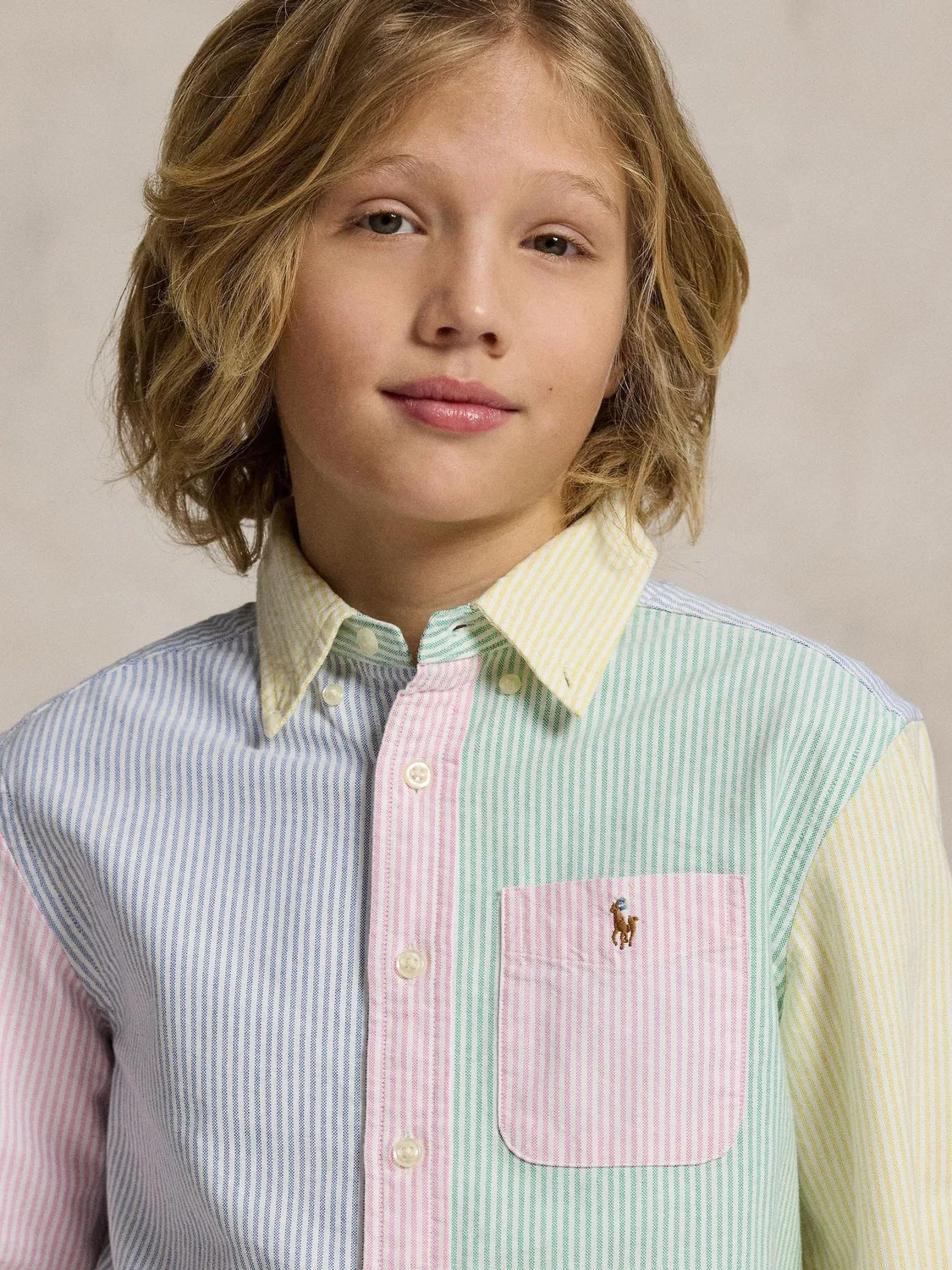 Рубашка Оксфорд полосатая Polo Ralph Lauren, синий — фото 3