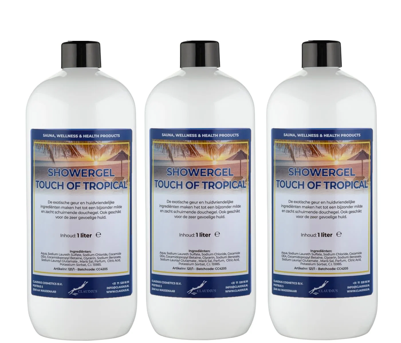 Гель для душа Touch Of Tropical, Claudius, 3 x 1 л, Orange