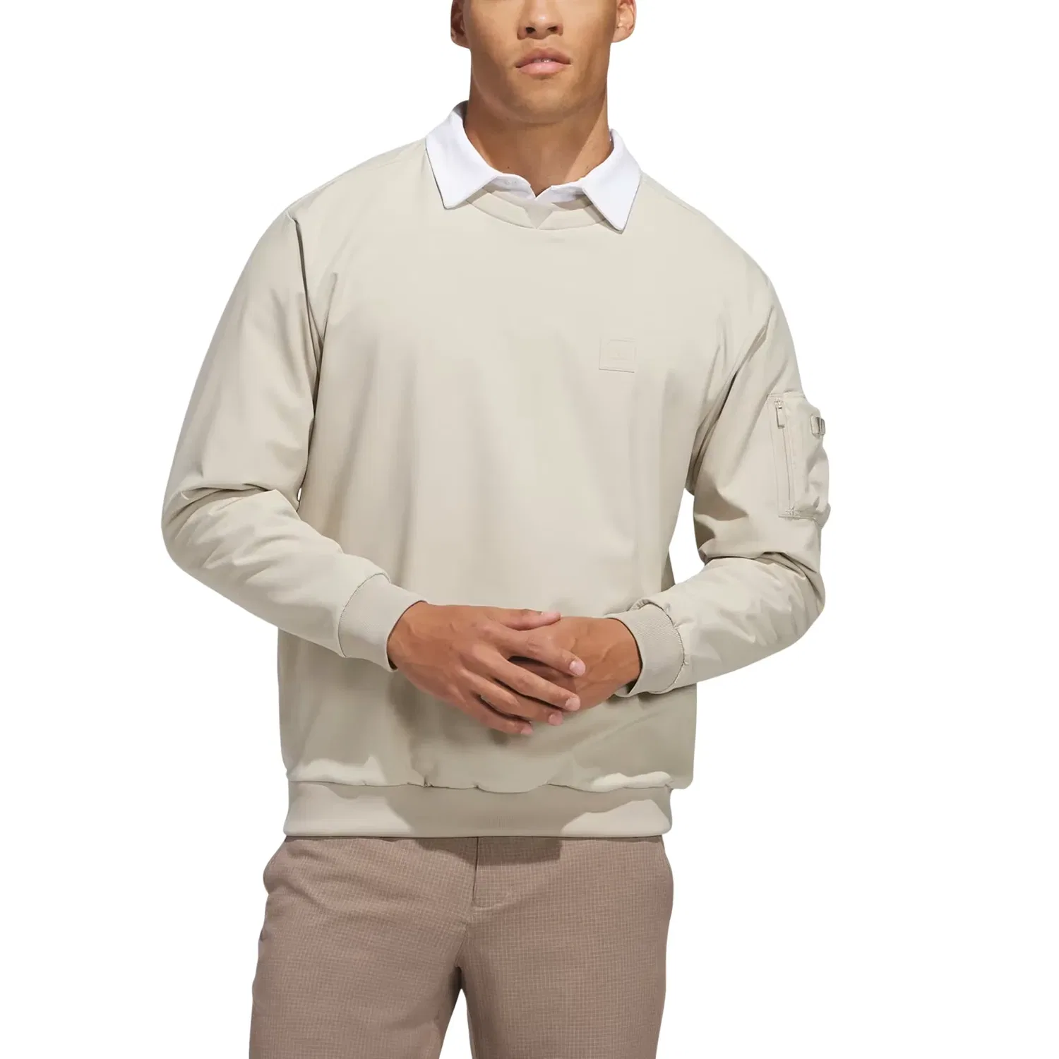 Мужская футболка Climawarm Brushed Sweatshirt Asia Sizing 'Khaki' adidas, хаки — фото 3