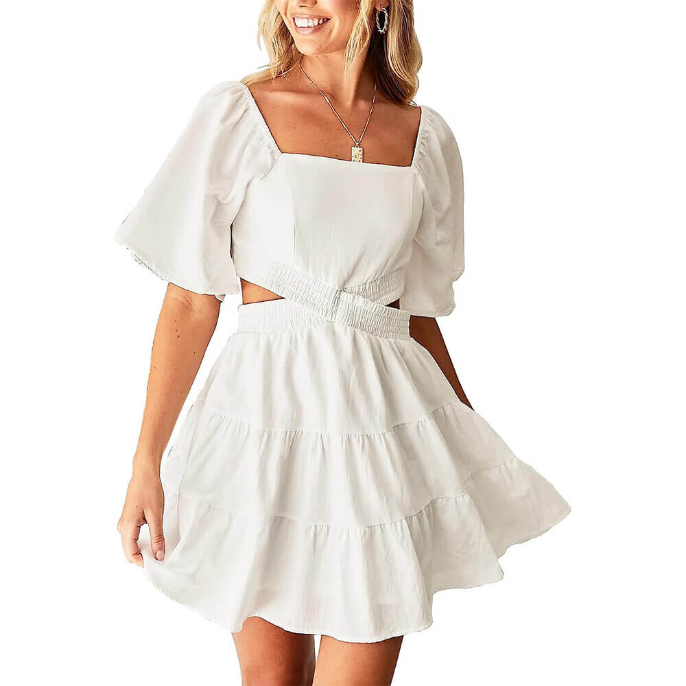 

Платье Shy Velvet Square Neck Short Sleeves, белый