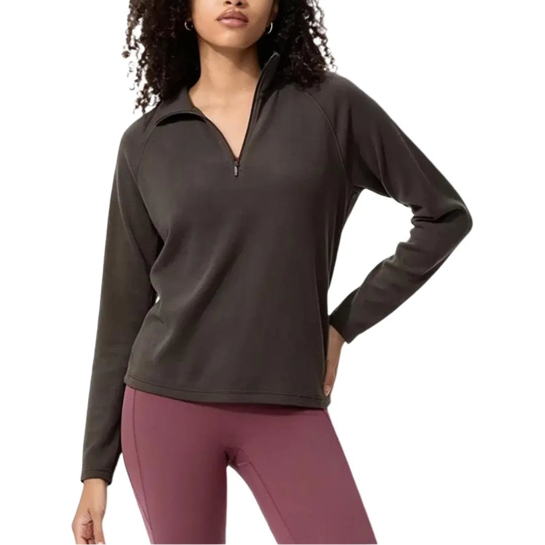 Женская толстовка с воротником-стойкой Dark Umber UNIQLO, Dark Umber