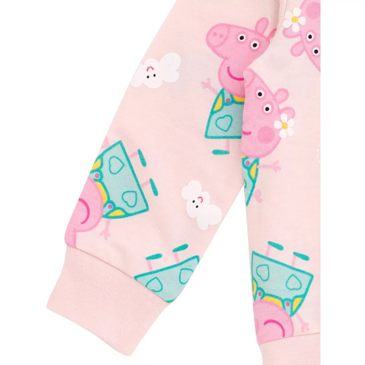 Детский свитшот для девочек с принтом Peppa Pig French Terry Sweatshirt Peppa Pig, Pink — фото 3