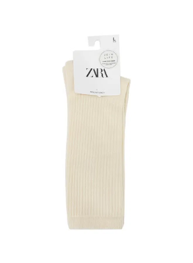 Носки плотные с длинной голенью Zara, бежевый