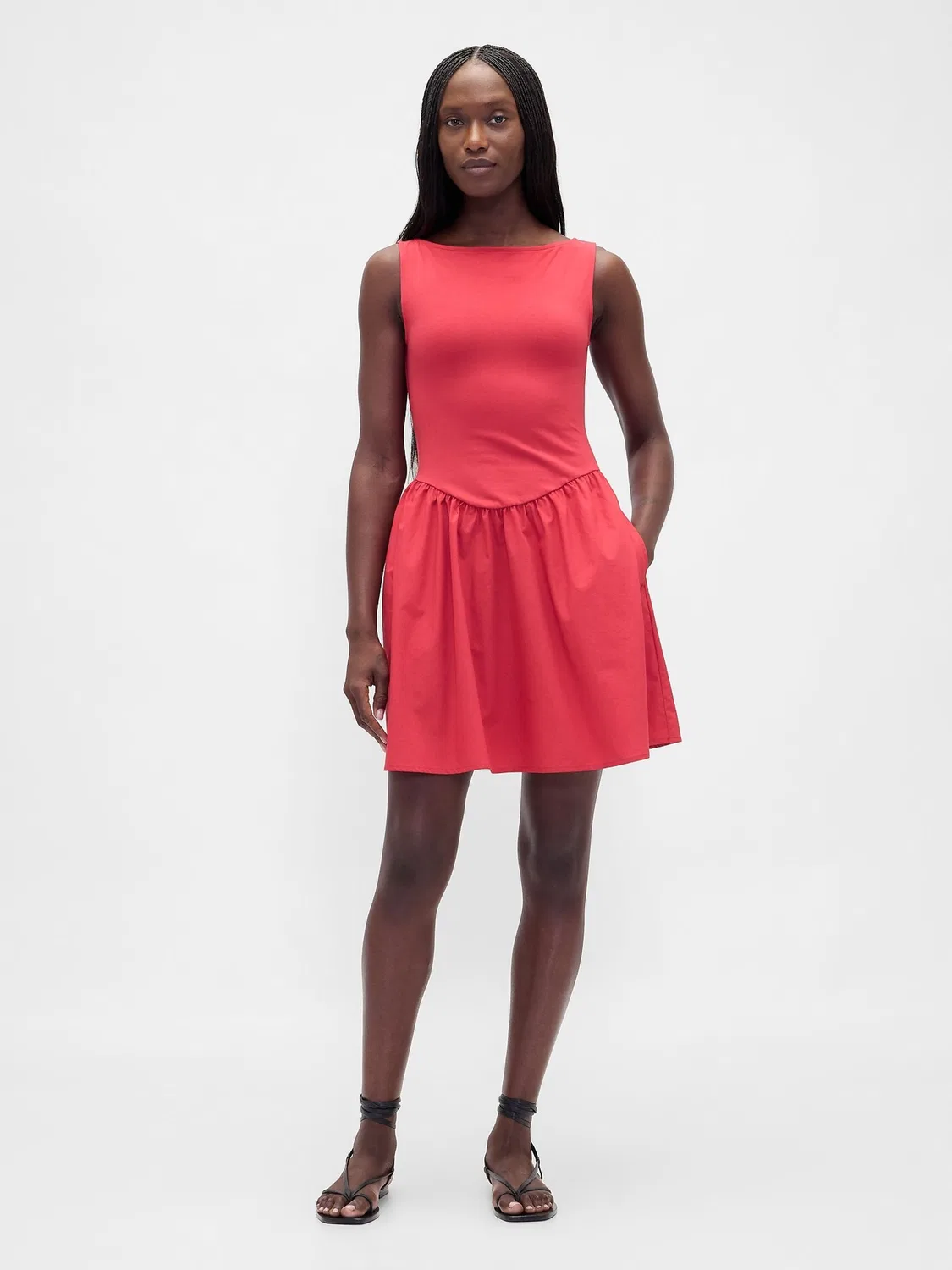 Платье мини с заниженной талией Gap Red