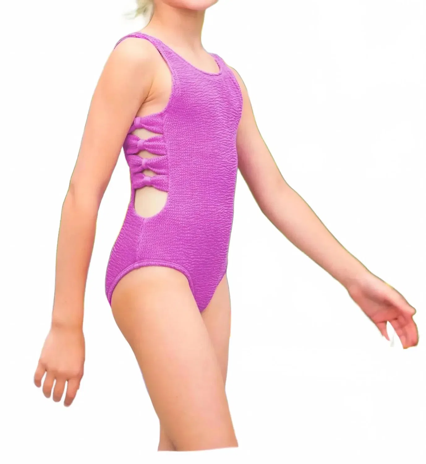 Детский купальник слитный с вырезом Layla Cut Out LIMEAPPLE, Orchid — фото 2
