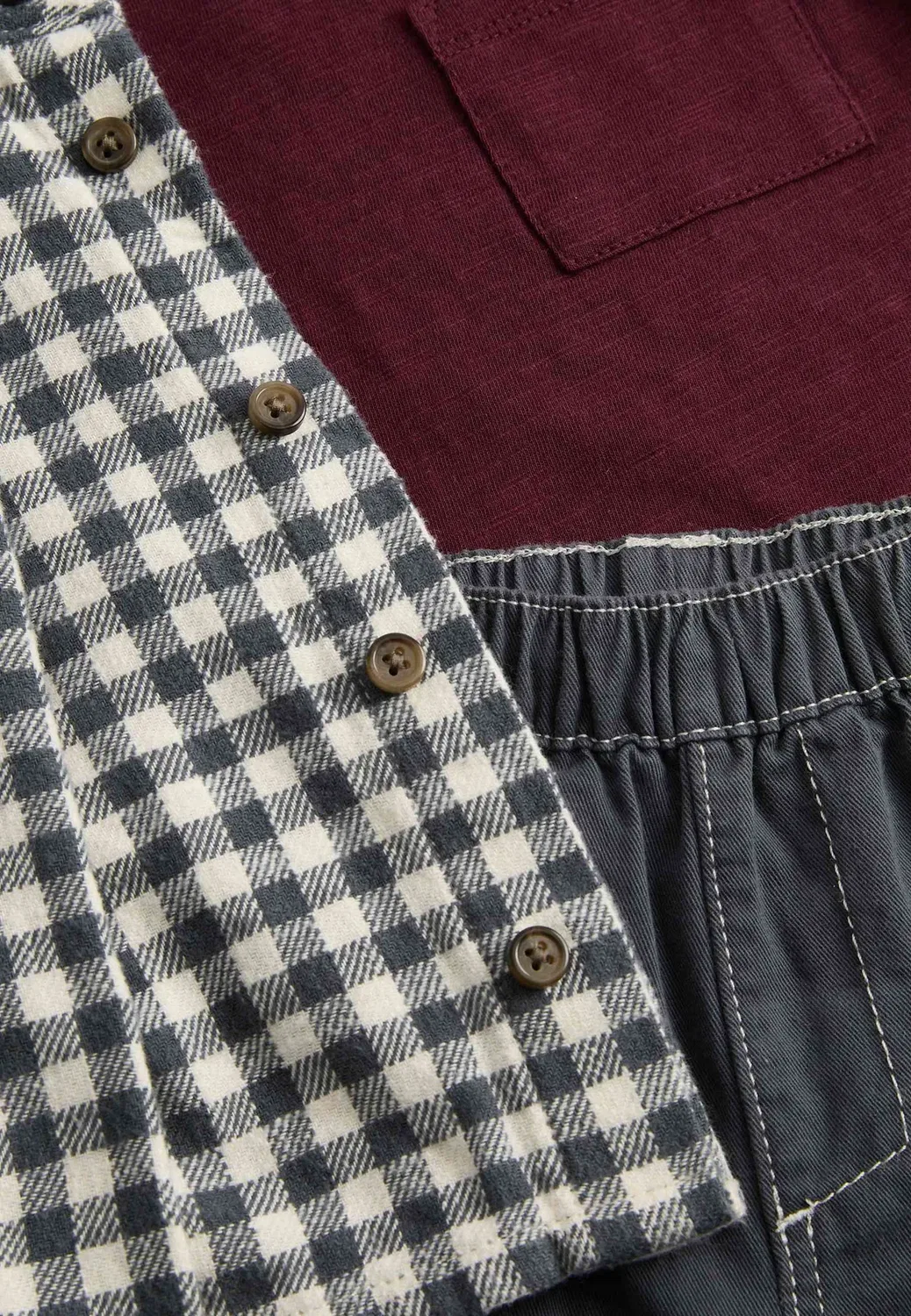 Комплект из 3 предметов: футболка и брюки. Унисекс - футболка с принтом Marks & Spencer, Brown Mix — фото 2