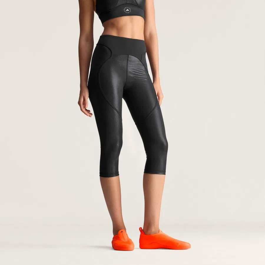 Спортивные леггинсы с принтом Tpr Md Cap adidas by Stella McCartney, Черный — фото 2