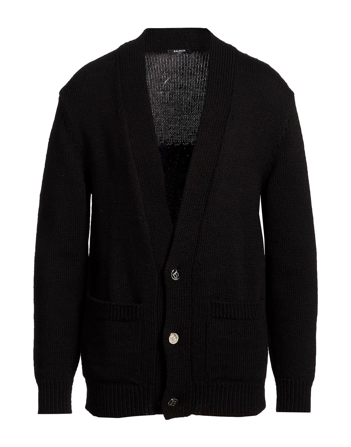 Мужской кардиган из кашемира с принтом Cable-Knit Balmain, черный