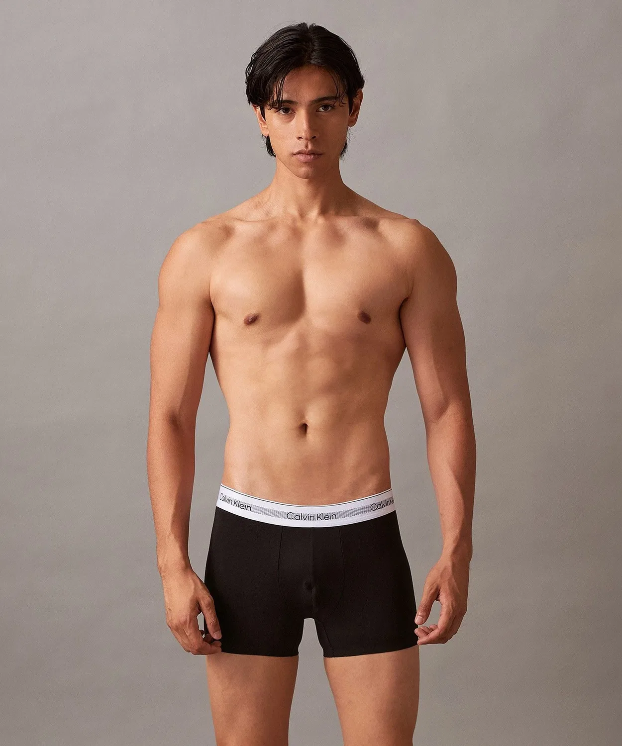 Мужские трусы-боксеры с принтом и логотипом Modern Cotton Air Calvin Klein, Black — фото 3