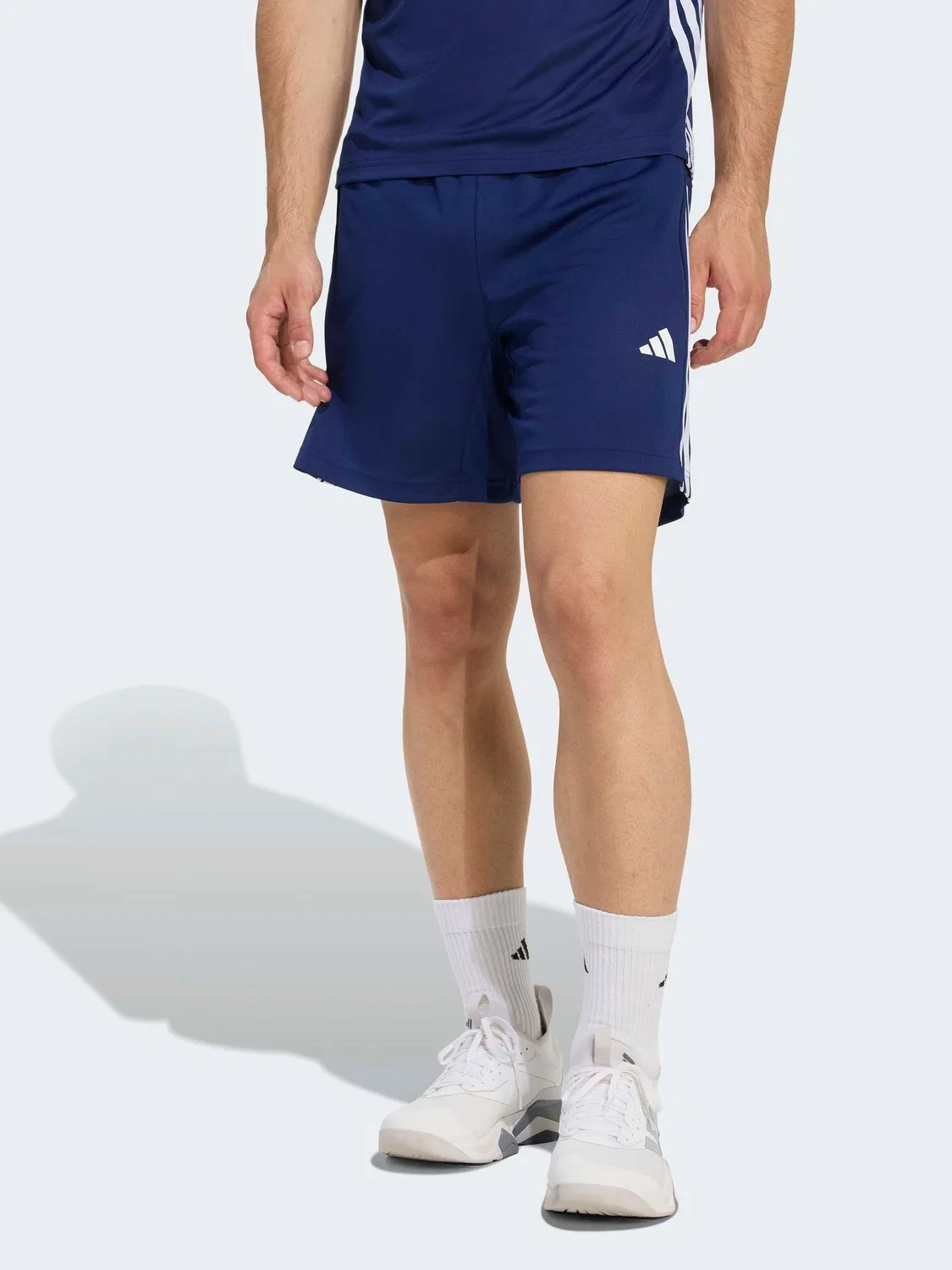 Шорты тренировочные Workout Essentials Base 3-Stripes Pique adidas, синий
