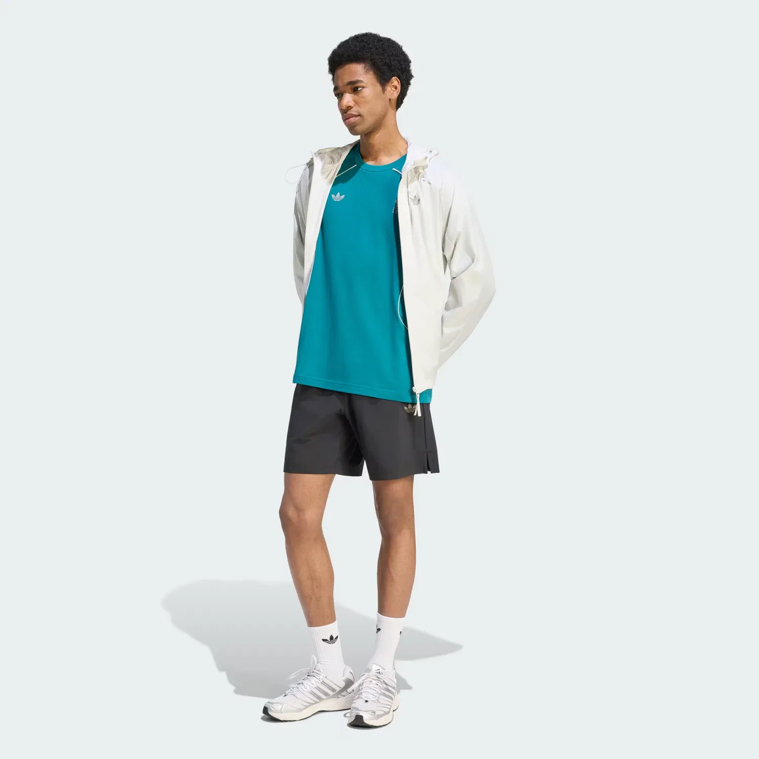 Мужская футболка с длинным рукавом и вставками из сетки Teamgeist 26 Adidas Originals, бирюзовый — фото 4