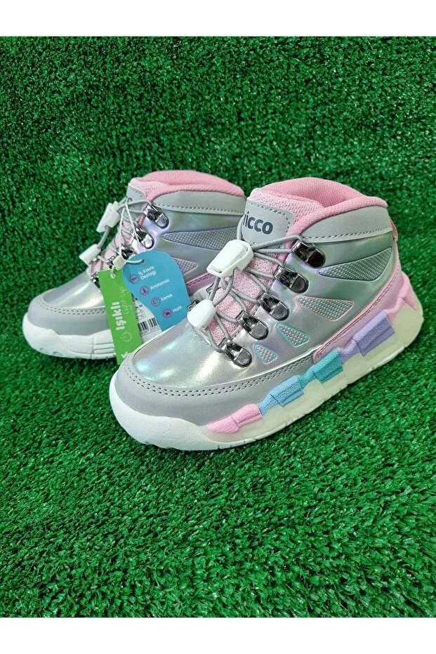Детские ботинки для девочек с подсветкой Vicco, Gray — фото 4