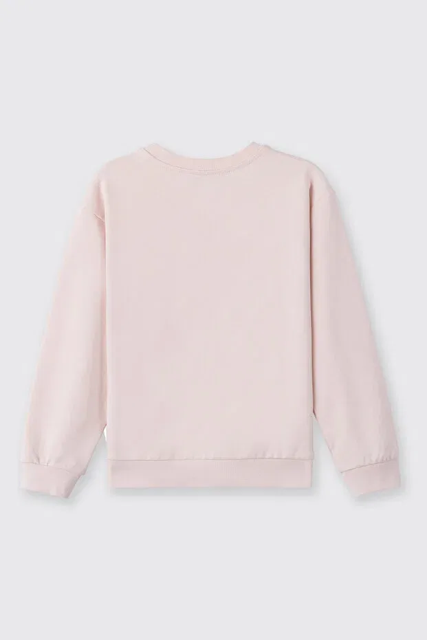 Детские свитшот для девочек хлопковый Liberty fabric girls' sweatshirt Made With Liberty Fabric, Pink — фото 4